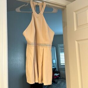 Cream- tan romper